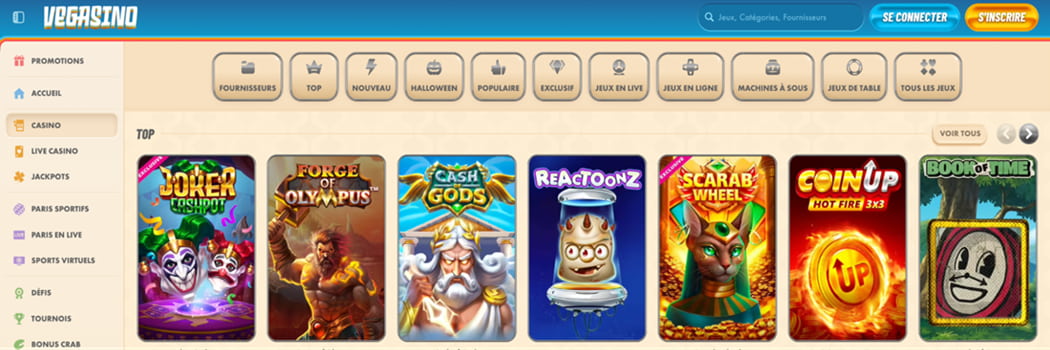 Site officiel du Vegasino